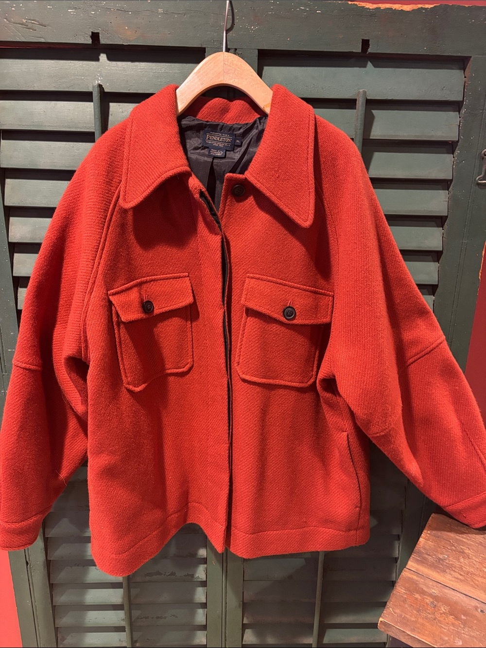Pendleton  Orange-Red Wool Field Jacket
